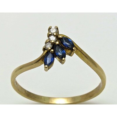 9ct Gold Sapphire & Diamond Ring