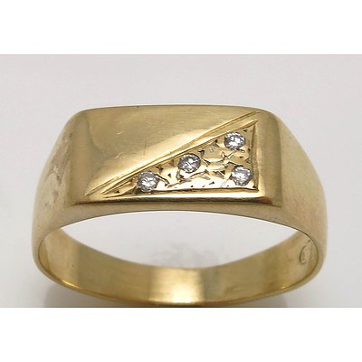 9ct Gold Diamond-set Signet style ring