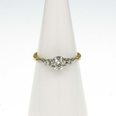Vintage Diamond Ring - 18ct Gold, Palladium