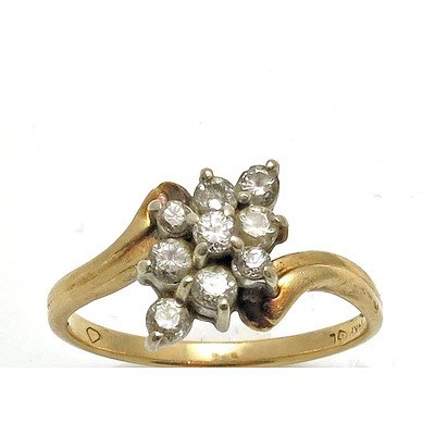 14ct Gold Diamond Cluster Ring