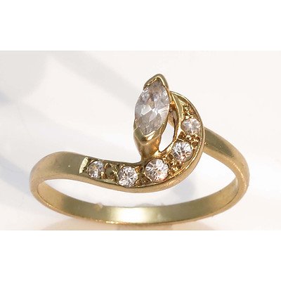 Vintage CZ Ring - upswept design