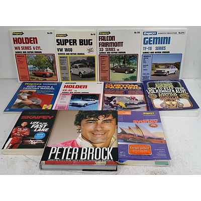 Bulk Lot Of Automotive Service Manuals & V8 Supercar Books.