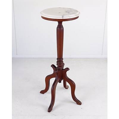 Vintage American Mahogany and Marble Top Pedestal