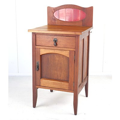 Antique Tasmanian Blackwood Tile Back Pot Cupboard