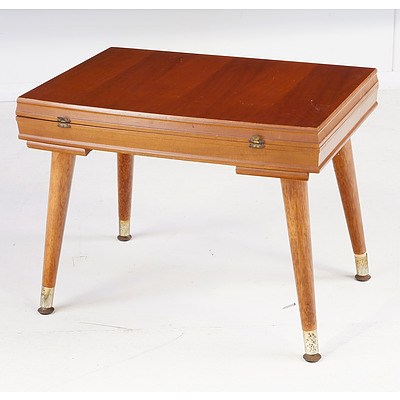 Vintage Maple Baize Lounge Cutlery Canteen on Tapered Legs