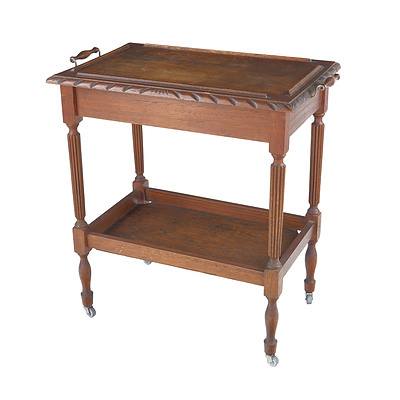 Vintage Oak Drinks Trolley