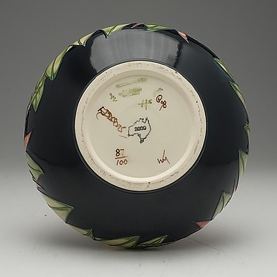 Moorcroft Sturt Desert Pea Vase Designed by Emma Bossons, 87/100, Circa 1998