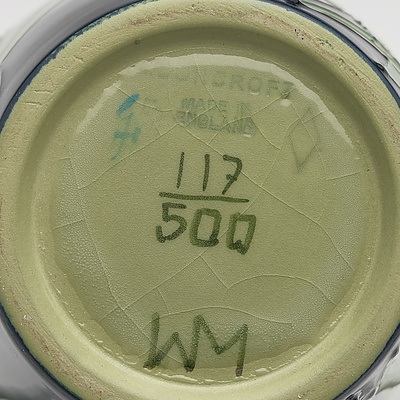 Limited Edition Moorcroft Tasmanian Blue Gum Patterned Vase Designed by Sally Tuffin, Circa 1988