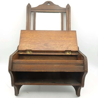 Edwardian Maple Wall Mount Shaving Mirror