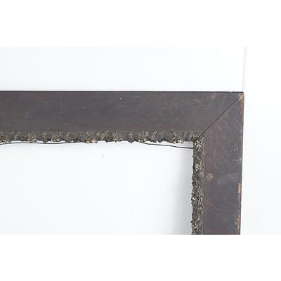 Large Edwardian Picture Frame With Carved Floral and Vine Boarder