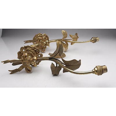 A Pair of Victorian Art Nouveau Converted Gas Lamps