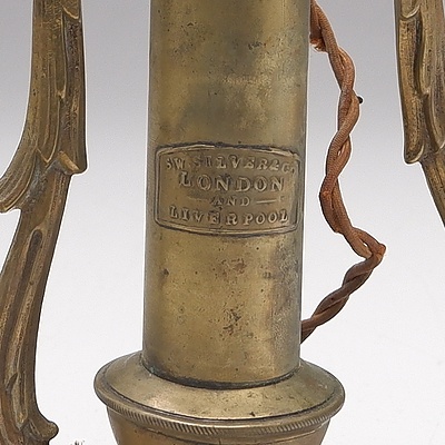 Antique S W Silver & Co London Gimbal Lamp