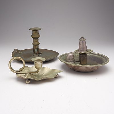 A Group of Antique and Vintage Chamber Sticks