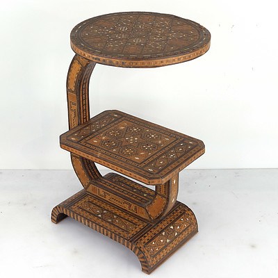 Late Victorian Marquetry and Shell Inlaid Whatnot circa 1880