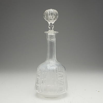 Antique Etched Glass Decanter