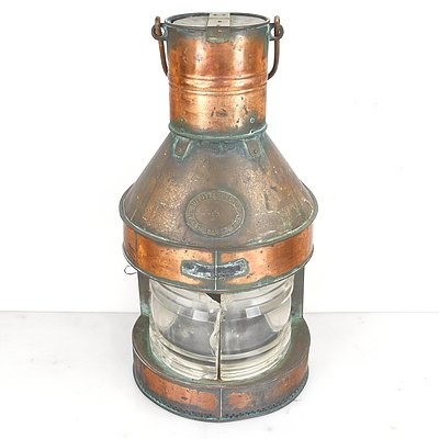Large Antique Bullpitt & Sons Ltd Birmingham Ships Lantern
