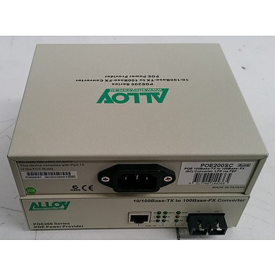 Alloy POE100/POE200 Series 10/100Base-TX to 100Base-FX Converter - Lot of 44