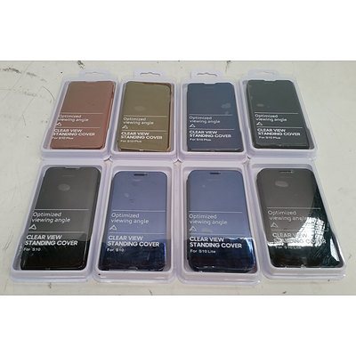 Clear View Standing Cover for Samsung Galaxy S10, S10 Lite & S10 Plus - Lot of 60 *Brand New