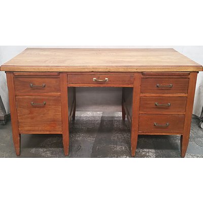 Vintage Stained Timber Desk