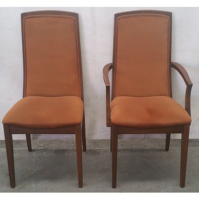 Stained Timber Extending Dinning Table & Chairs