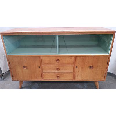 Vintage Maple Veneer Buffet Unit