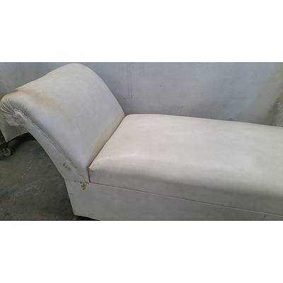 Vintage Vinyl Chaise Lounge