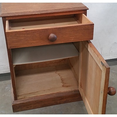 Rustic Hardwood Bedside Table