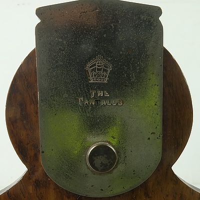 Victorian Oak And Silvered Brass Betjemann's Patent Tantalus