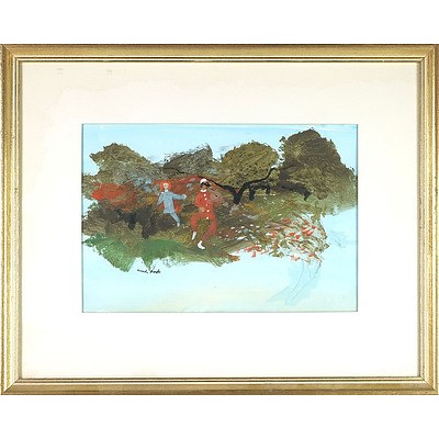 Frank Beck (1906-1986) Two Artworks, Italian Comedy No.2 and No.6, Acrylic and Pencil on Paper