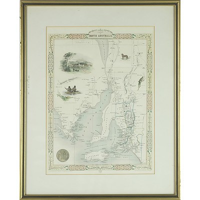 19th Century Hand Coloured South Australia Map