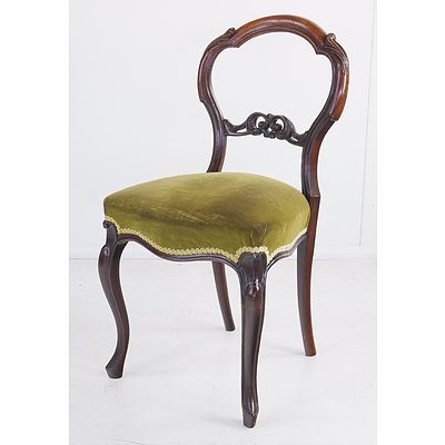 Late Victorian Rosewood Balloon Back Chair