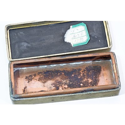 Chinese Paktong Ink Box Engraved with The Forbidden City