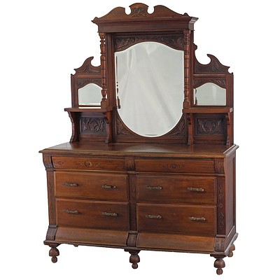 Substantial Late Victorian Mahogany Dresser, Circa 1890