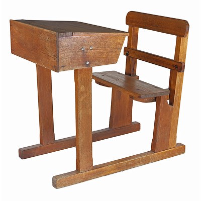 Vintage Tasmanian Oak School Desk
