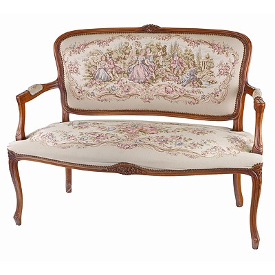 Louis XV Style Beech and Tapestry Upholstered Salon Suite