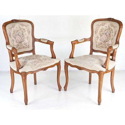 Louis XV Style Beech and Tapestry Upholstered Salon Suite