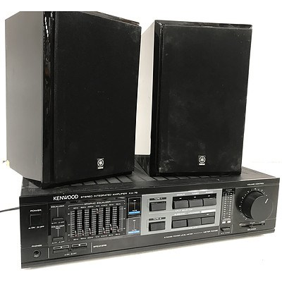 Kenwood KA-75 Stereo Integrated Amplifier & Yamaha Speakers
