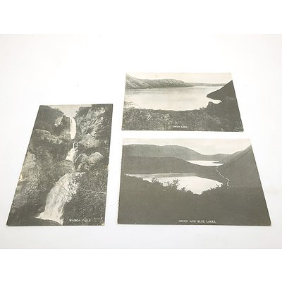Dominion Of New Zealand 1900 Postcards of Wairoa Falls, Green and Blue Lakes, Unused