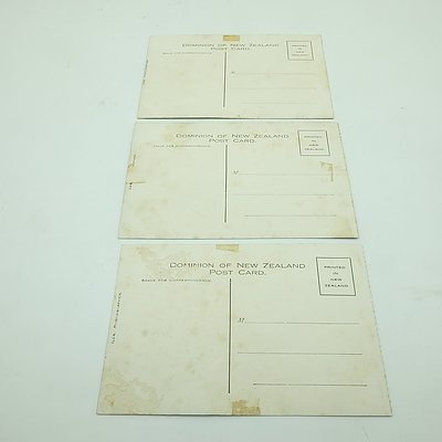 Dominion Of New Zealand 1900 Postcards of Wairoa Falls, Green and Blue Lakes, Unused