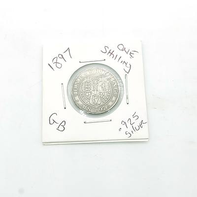 1897 Queen Victoria One Shilling, 92.5 Silver