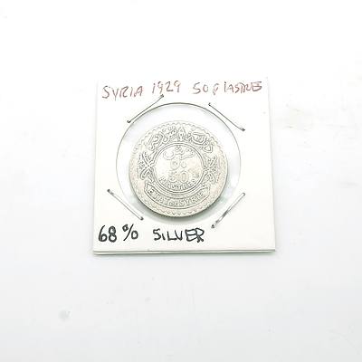 1929 Syria Fifty Piastres