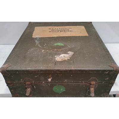 Vintage Military Metal Trunk