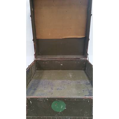 Vintage Military Metal Trunk