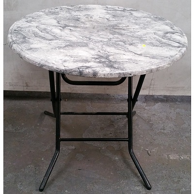 Red Pleather Chair & Fold Up Table