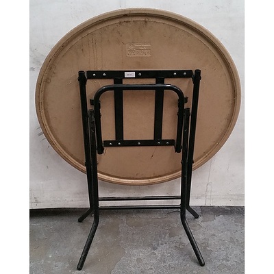 Red Pleather Chair & Fold Up Table