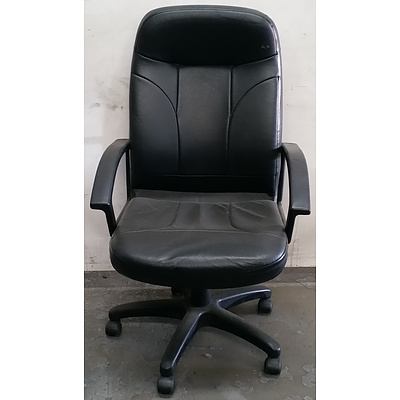 Black Leather Style Office Chair