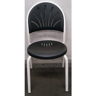 Plastic & Steel Cafe Chairs - Lot Of 5