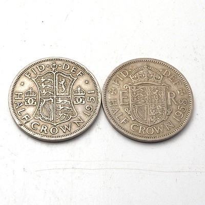 1958 and 1951 Half Crown