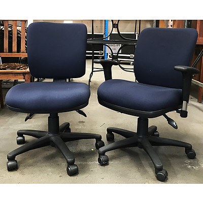 Navy Blue Task Chairs - Lot of 2 - Ex Demonstration Models