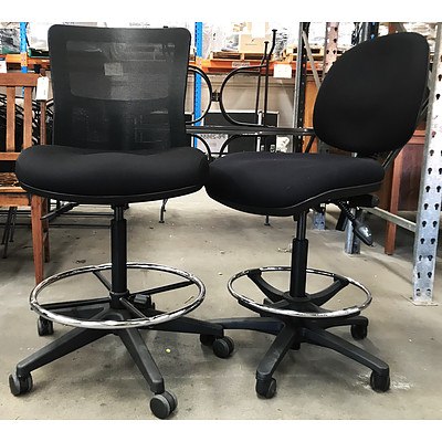 Duro Black Draft Chairs - Lot of 2 - Ex Demonstration Models
